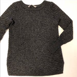 Athleta Waffle Gray Wool Blend Pullover Sweater